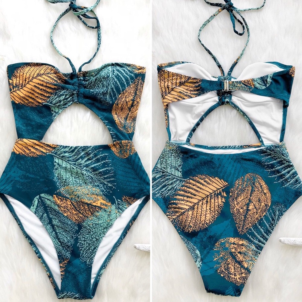SUMMER SALE💥Green & golden leaves one-piece NWT
